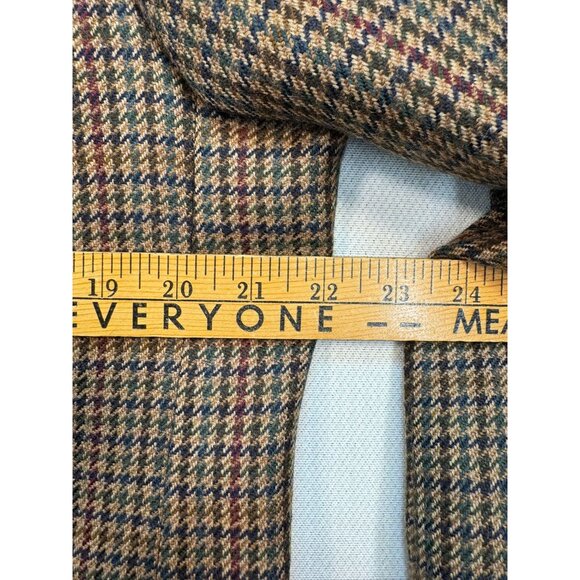 Chaps Ralph Lauren Mens Houndstooth Wool Blazer Jacket 42T Brown Academia - Picture 10 of 14